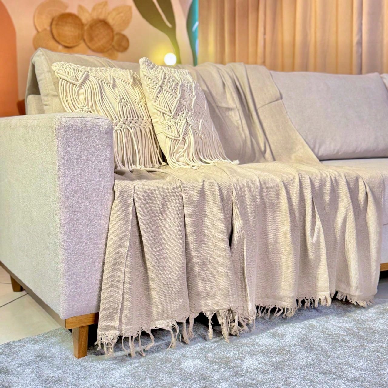 Manta Para Sofá king Decoração Boho