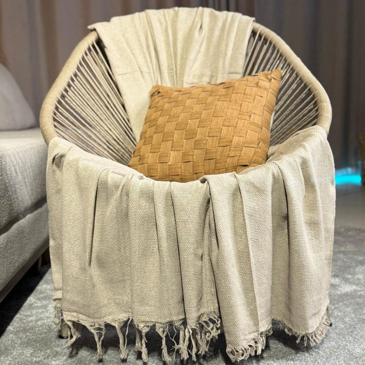 Manta Para Sofá king Decoração Boho