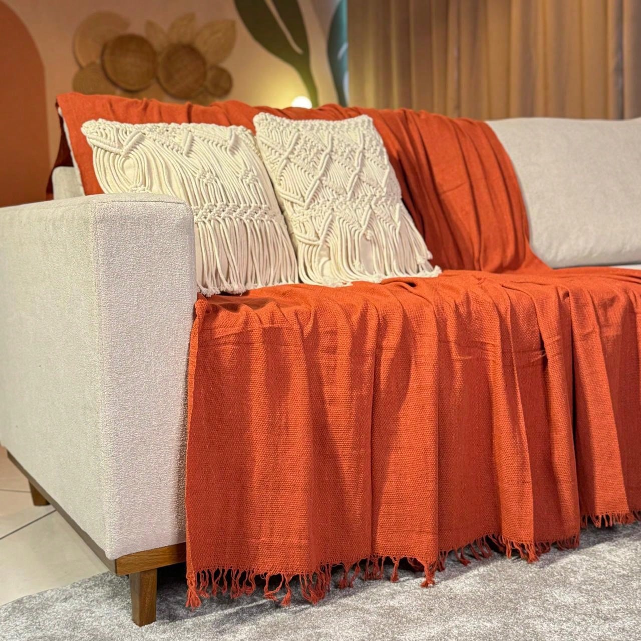Manta Para Sofá king Decoração Boho