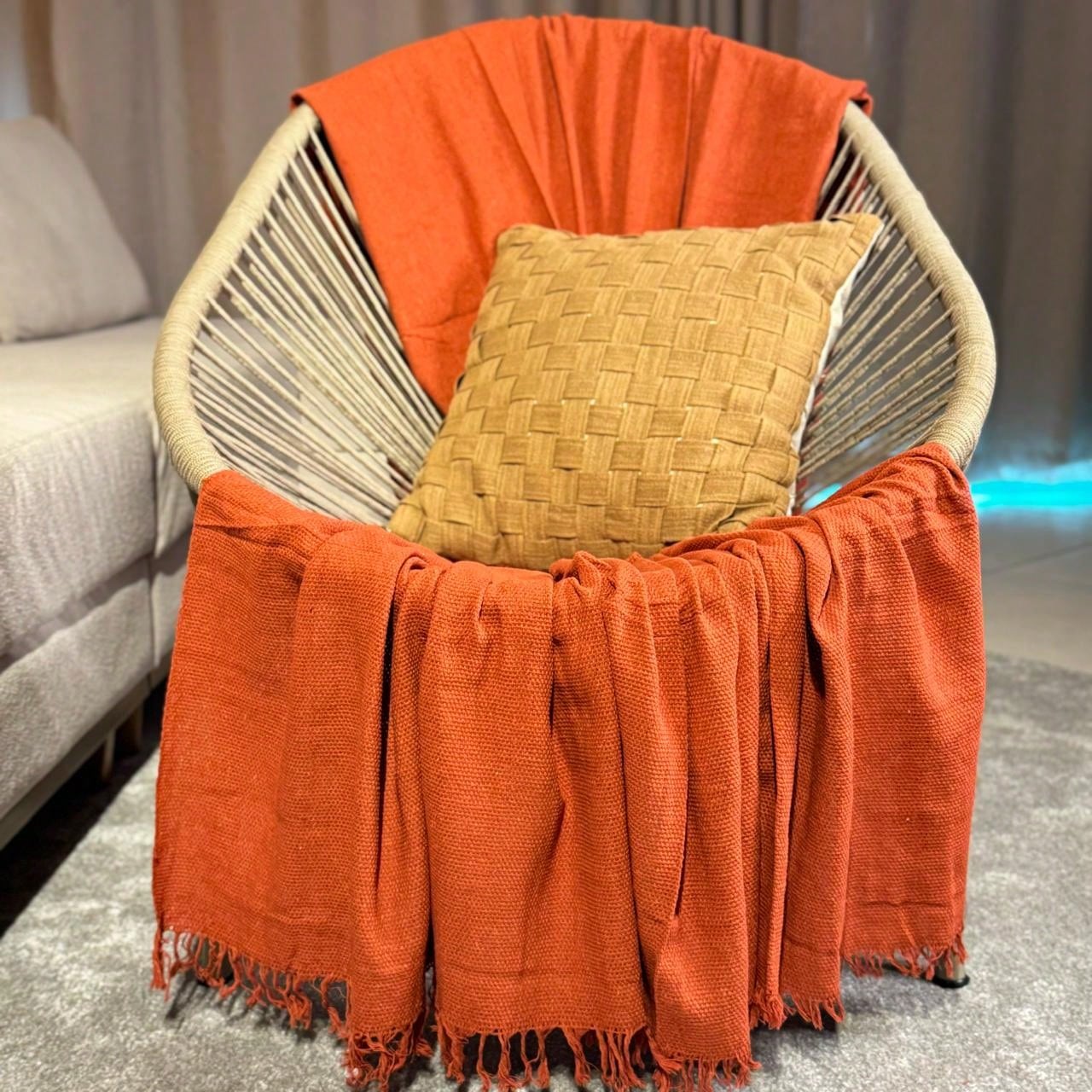 Manta Para Sofá king Decoração Boho