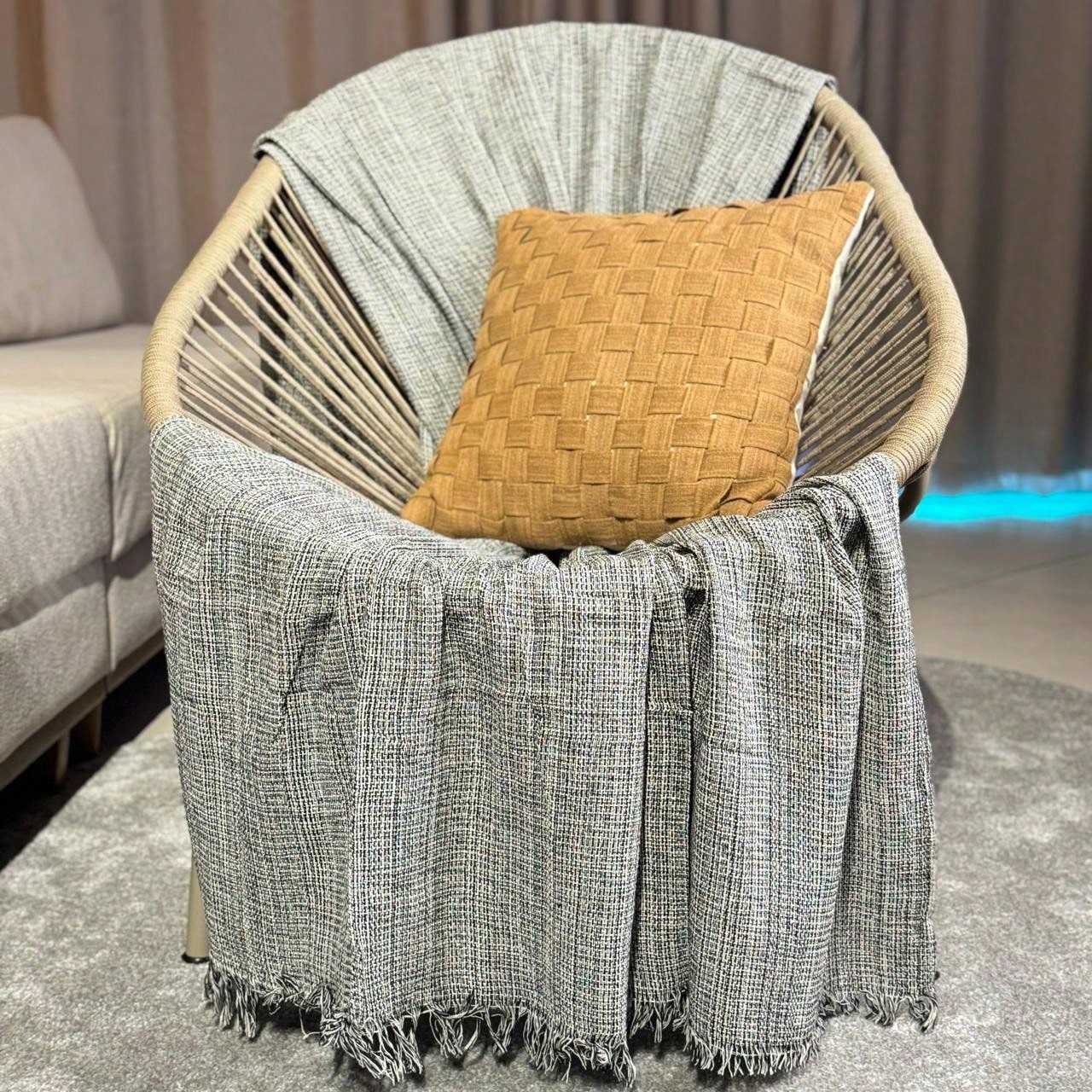 Manta Para Sofá king Decoração Boho