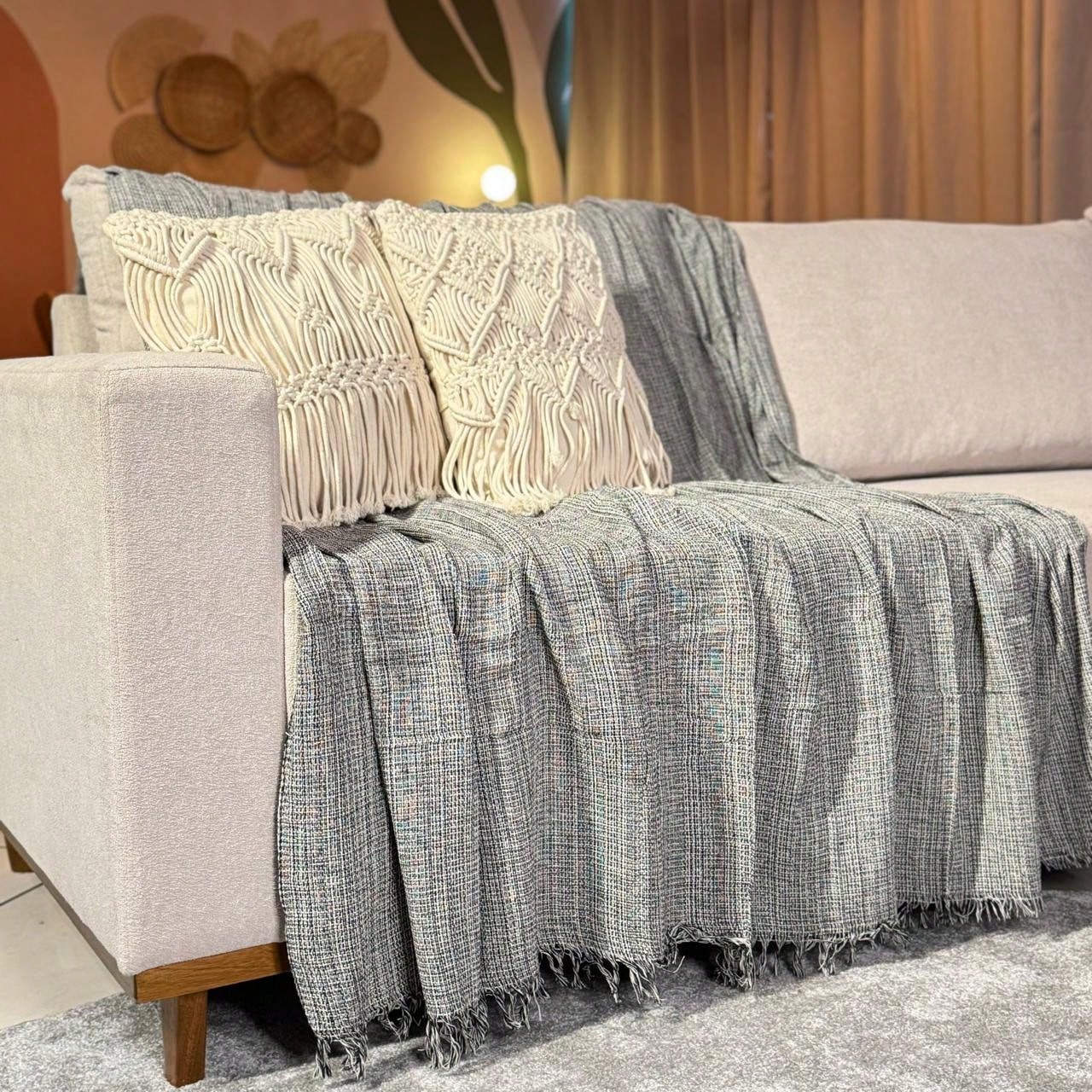 Manta Para Sofá king Decoração Boho