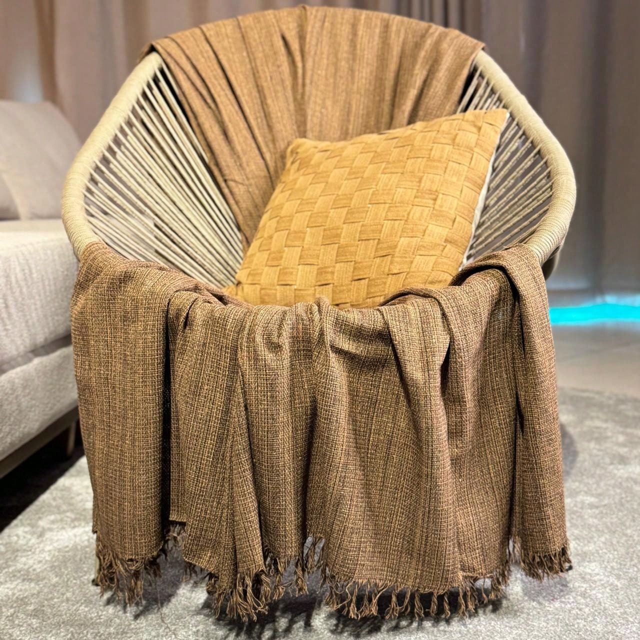 Manta Para Sofá king Decoração Boho
