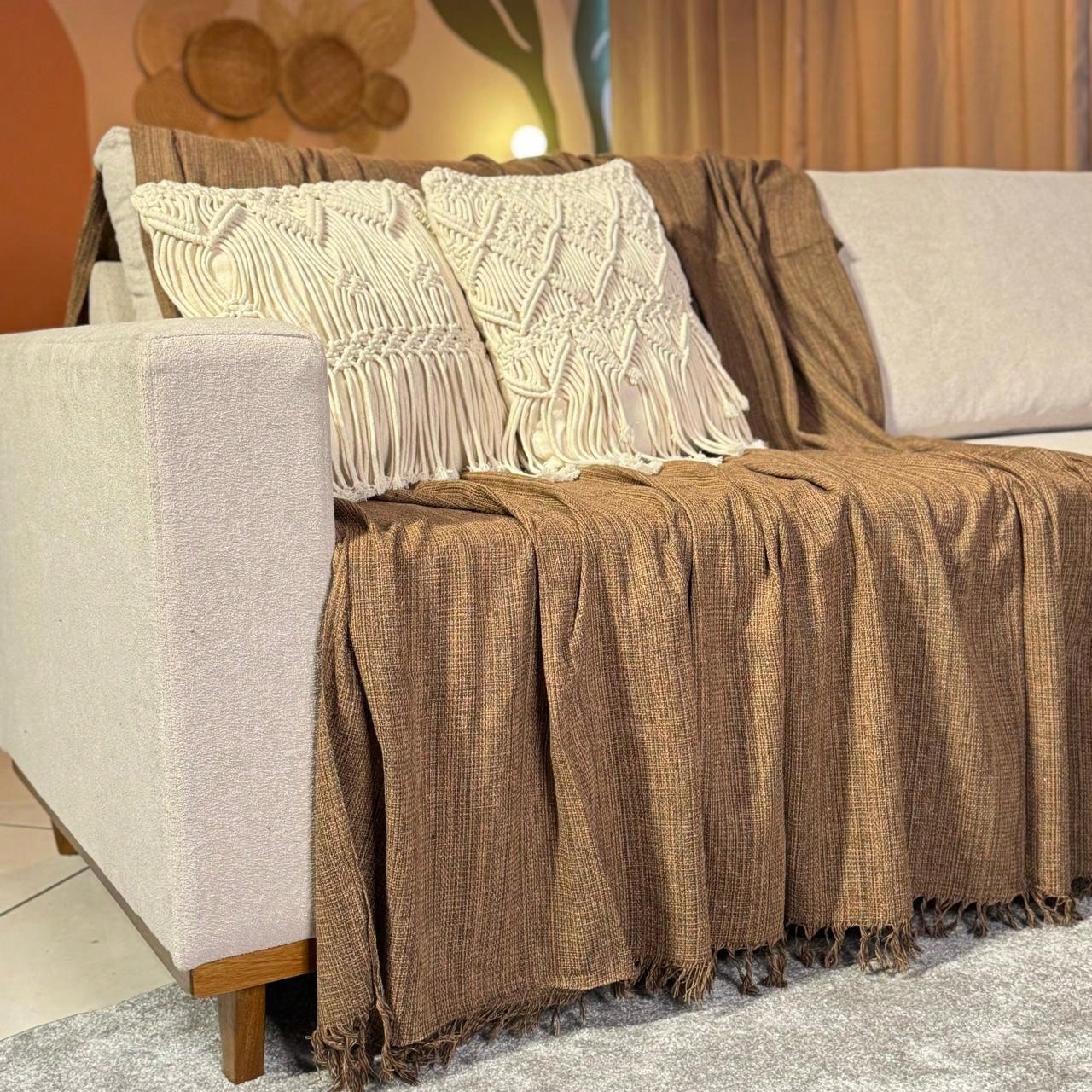 Manta Para Sofá king Decoração Boho