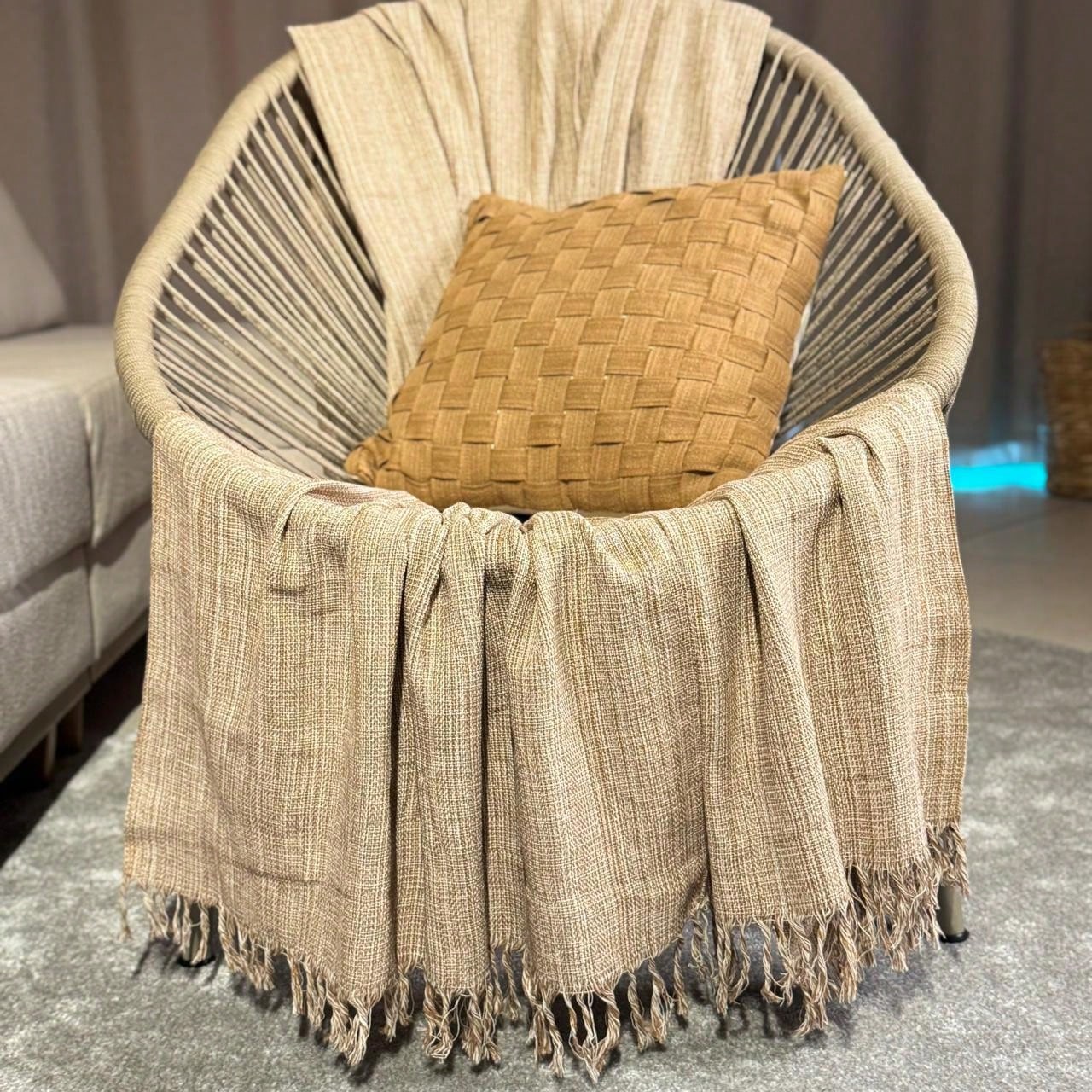 Manta Para Sofá king Decoração Boho