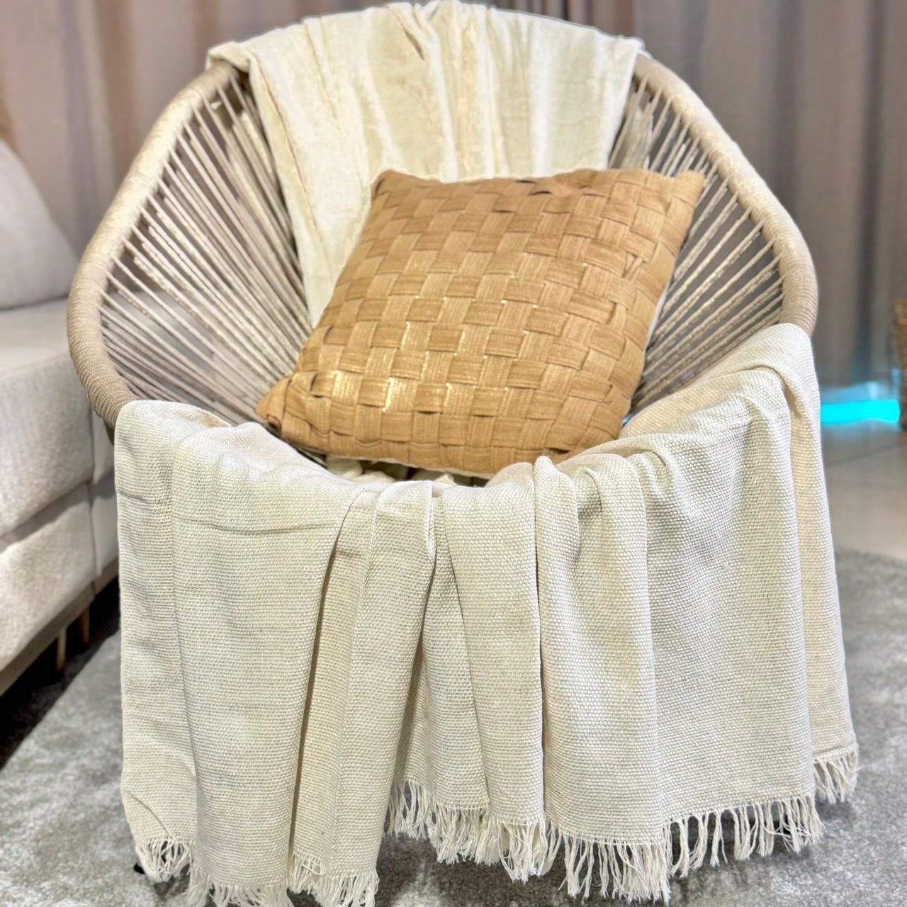 Manta Para Sofá king Decoração Boho