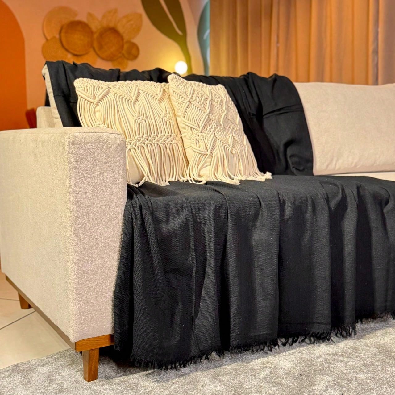 Manta Para Sofá king Decoração Boho