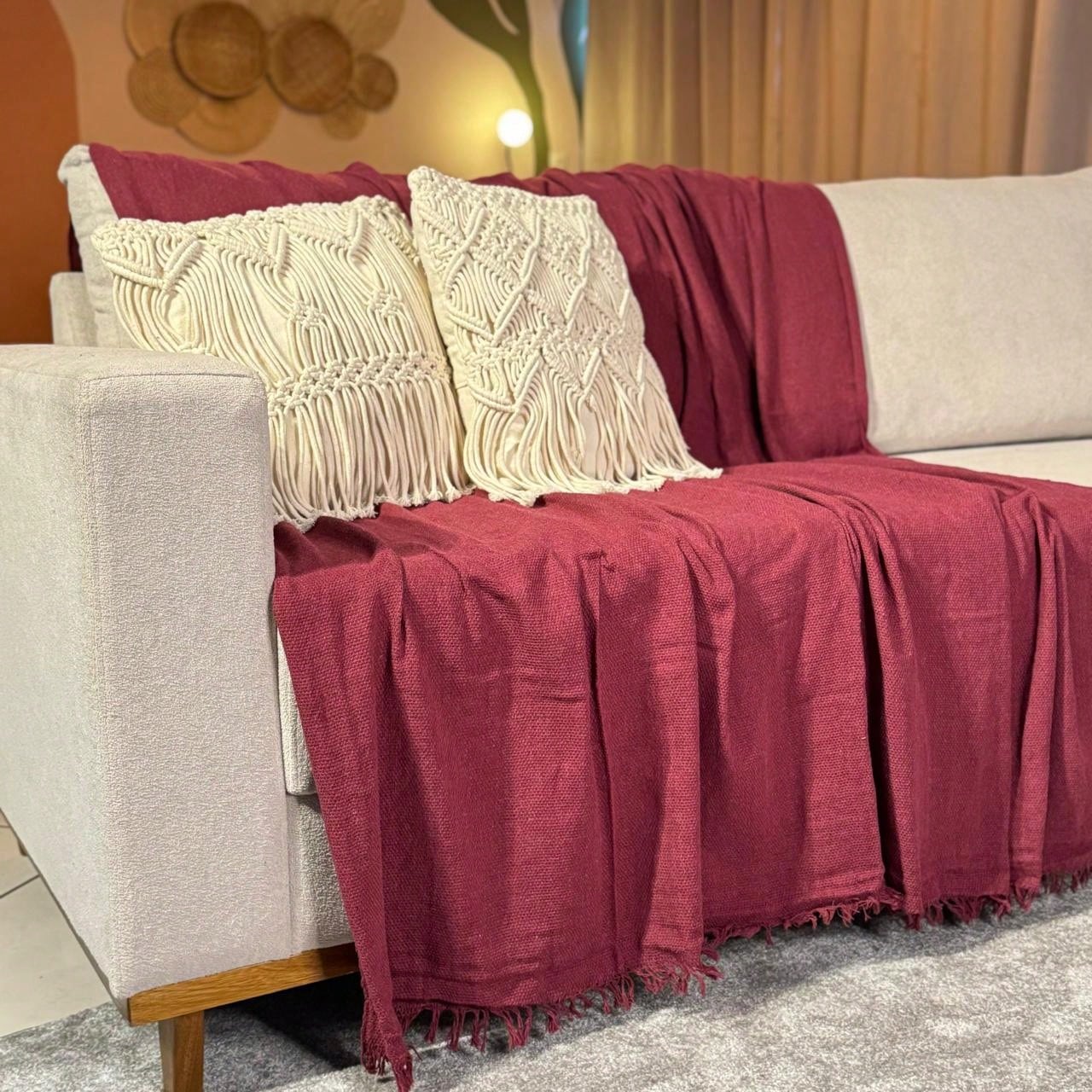 Manta Para Sofá king Decoração Boho