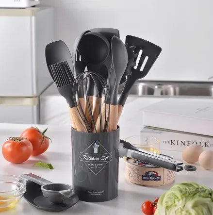 kit de Colher de Silicone para Cozinha 12 peças