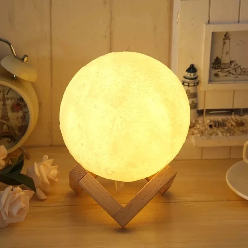 Umidificador Aromatizador Luminaira Abajur Lua Cheia 3D