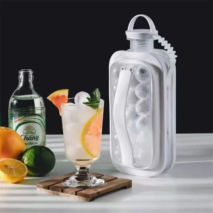 Forma De Gelo Garrafa Água Molde Cubos Silicone Portátil