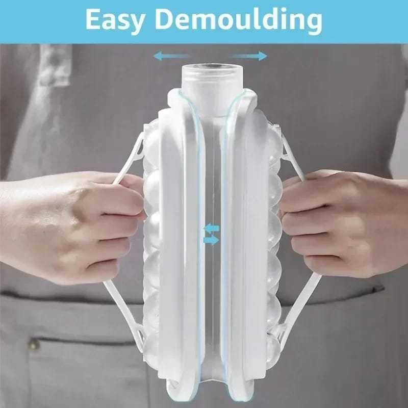 Forma De Gelo Garrafa Água Molde Cubos Silicone Portátil