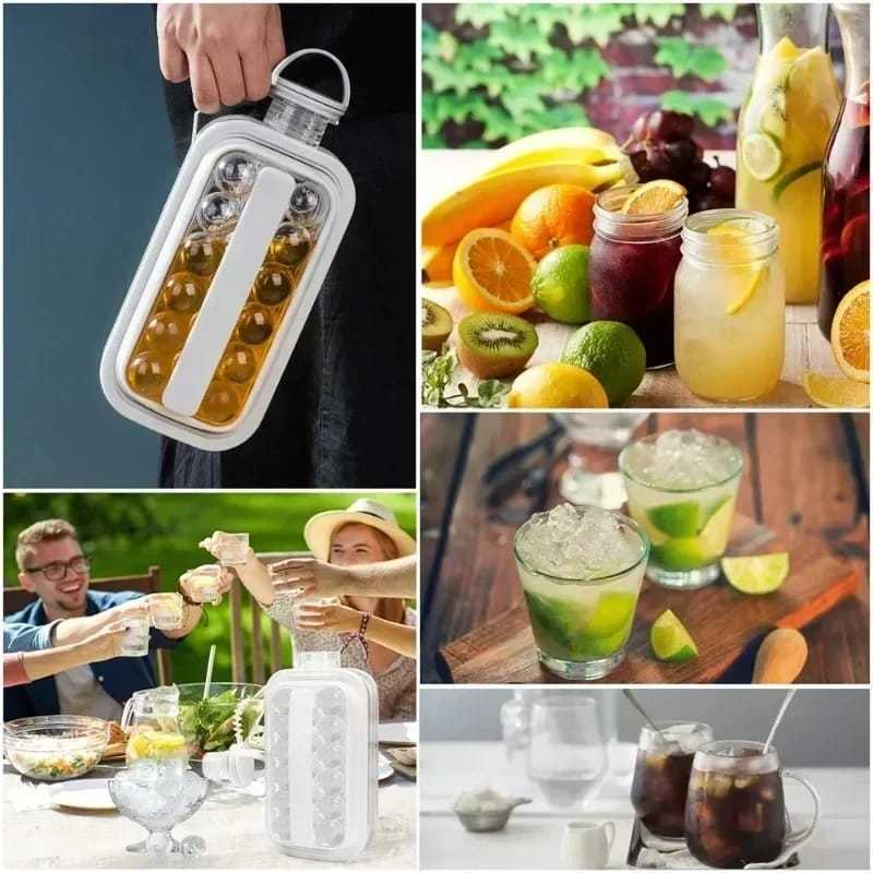 Forma De Gelo Garrafa Água Molde Cubos Silicone Portátil