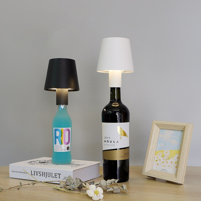 Lampada LED De Vinho Whisky Abajur de Garrafa Touch Decoração
