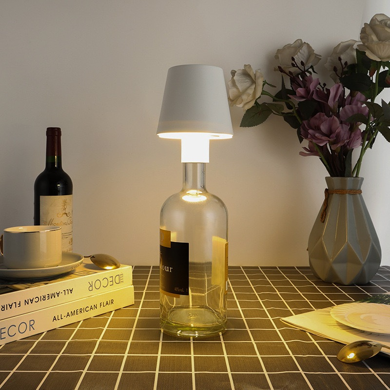 Lampada LED De Vinho Whisky Abajur de Garrafa Touch Decoração