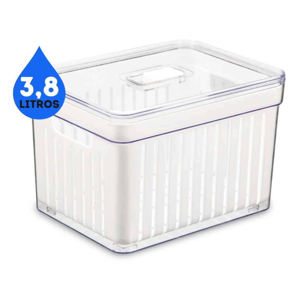 Kit 4 Organizador de geladeira Tampa Multiuso Alimento Verdura e Vegetal