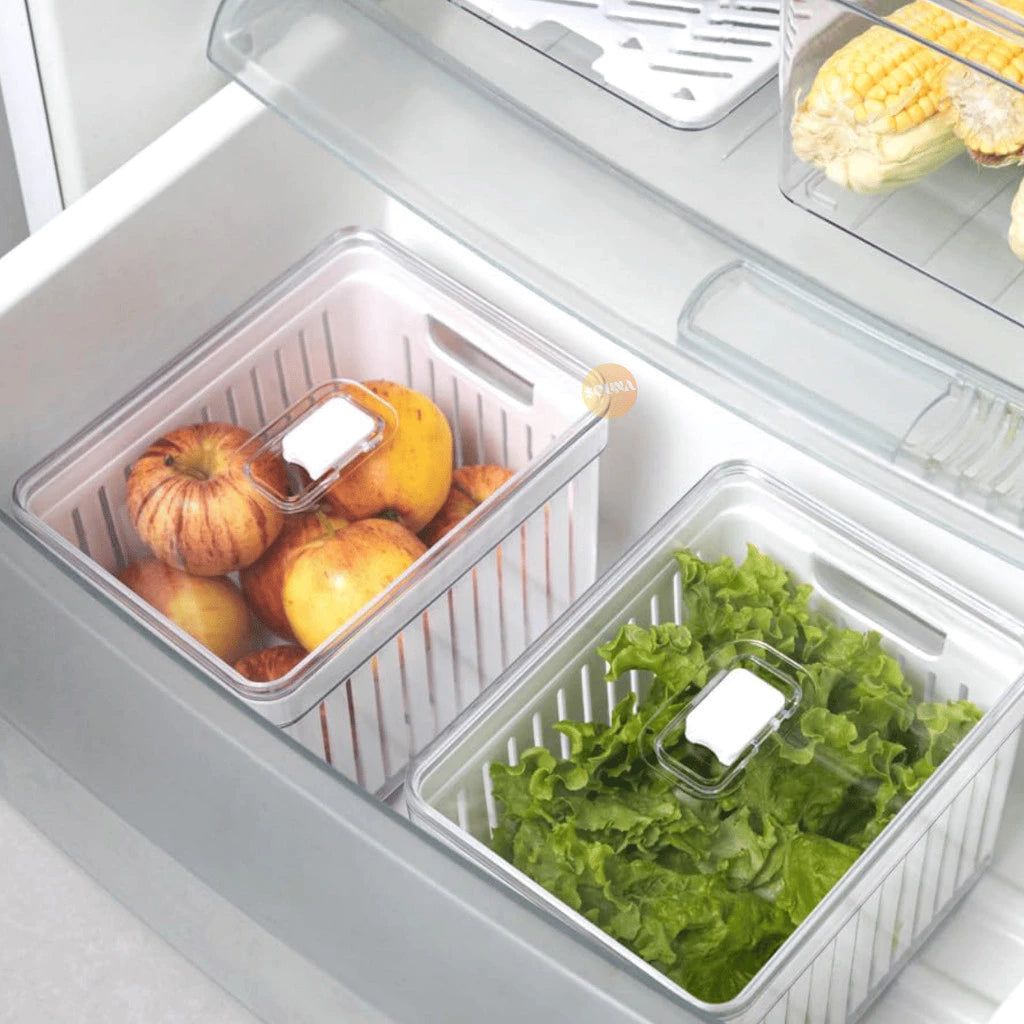 Kit 4 Organizador de geladeira Tampa Multiuso Alimento Verdura e Vegetal