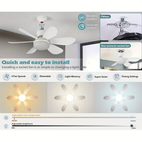 Lampada com Ventilador de Teto