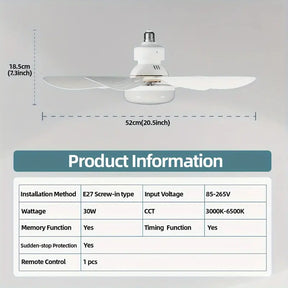 Lampada com Ventilador de Teto