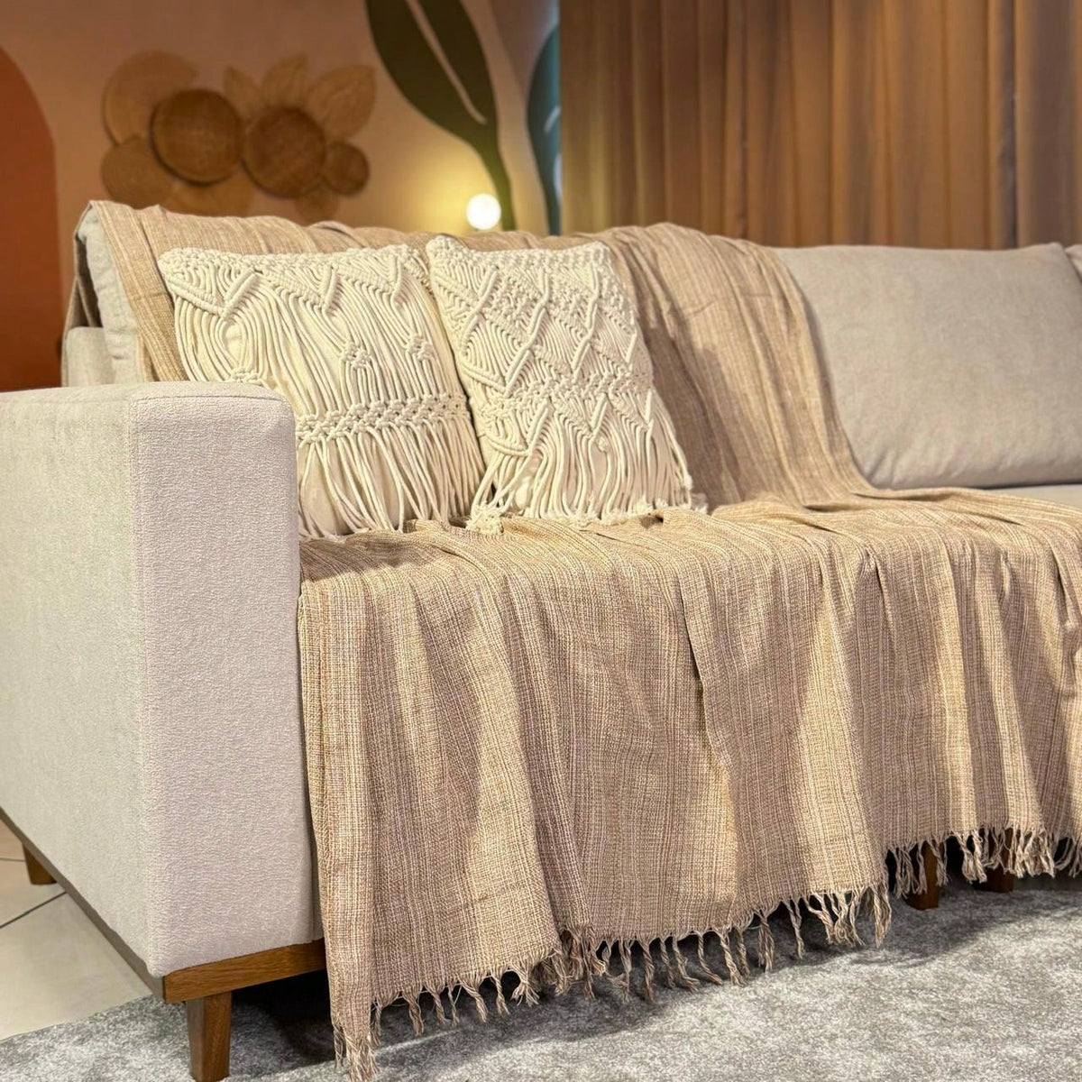 Manta Para Sofá king Decoração Boho