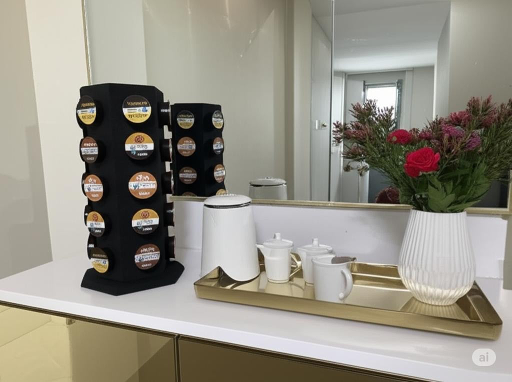 Torre Organizador Giratório p/30 Cápsulas Café Três 3 Corações