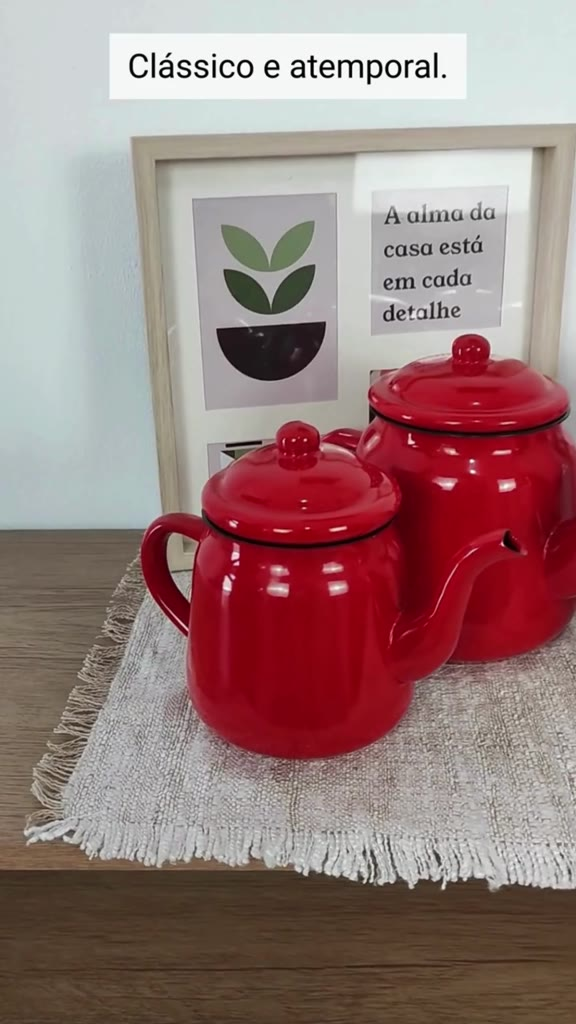 Chaleira Bule Esmaltado 1L Bico de Ganso e 6 Canecas 90ml Rústicas Conjunto ou Unitário