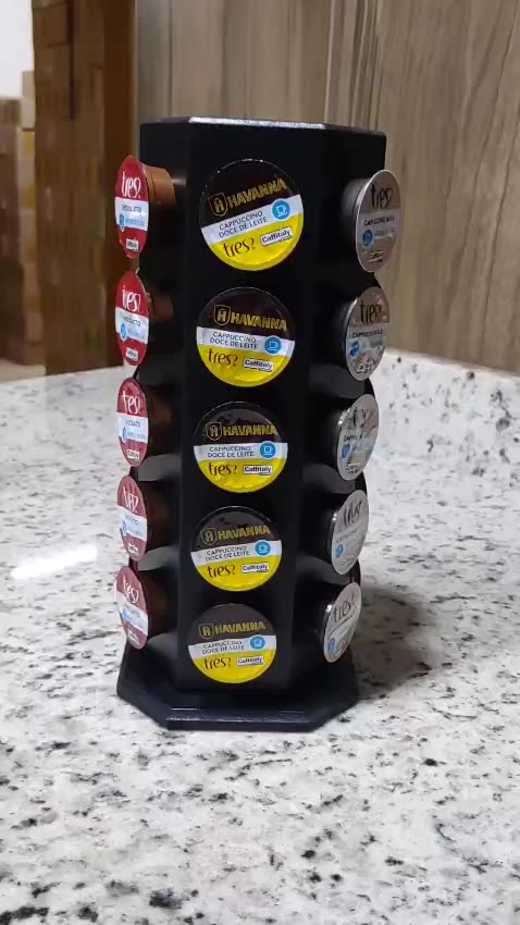 Torre Organizador Giratório p/30 Cápsulas Café Três 3 Corações