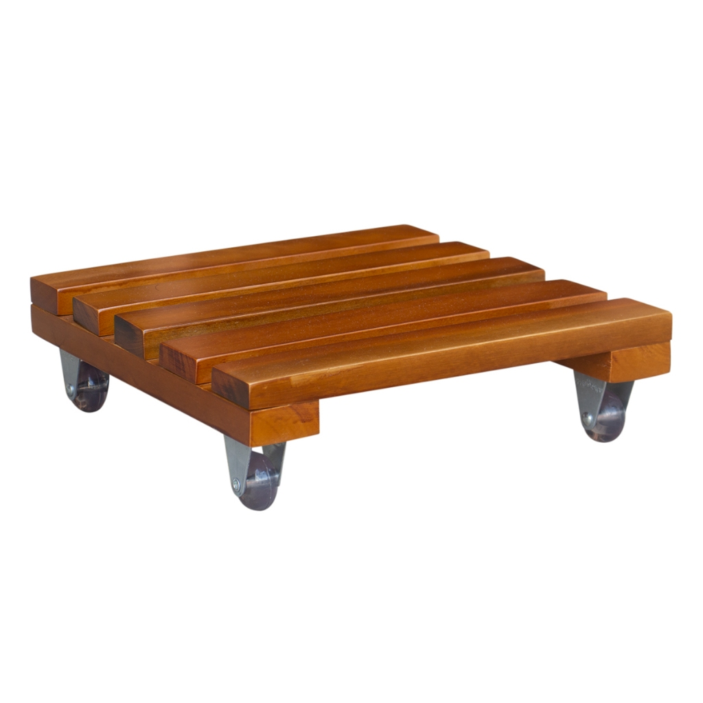 Suporte Para Vaso De Planta Peroba Com Rodinhas De Silicone 30x30