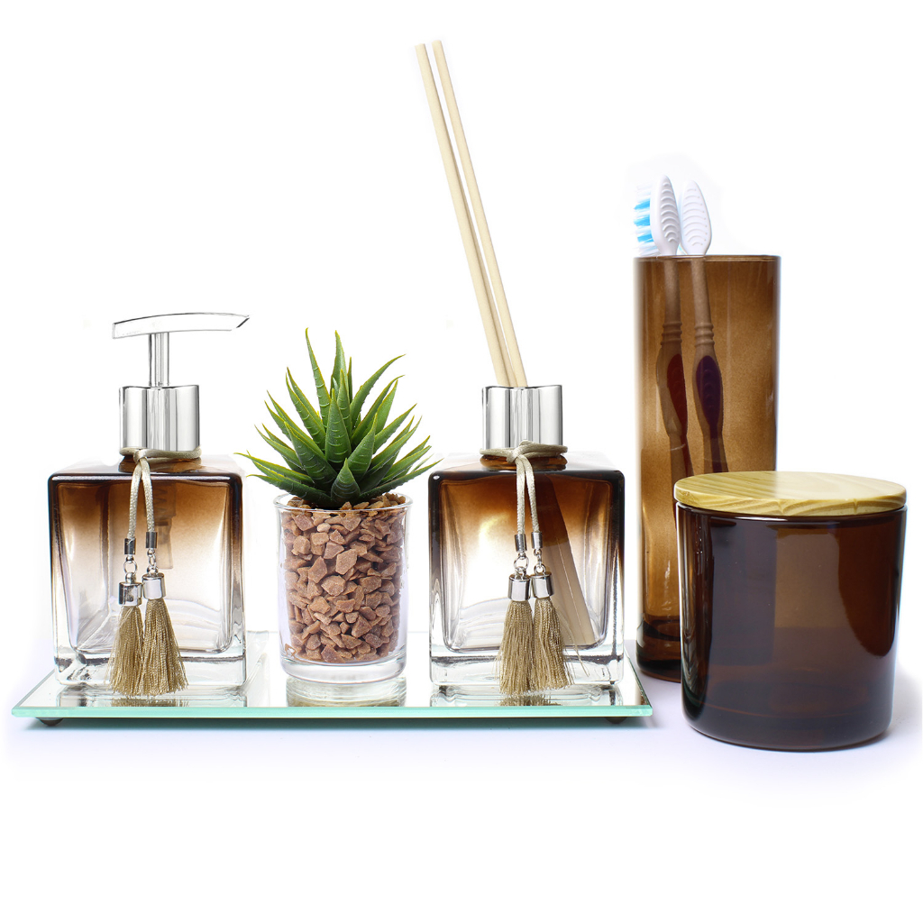 Kit banheiro decoração Lavabo Aromatizador De Ambiente com  Bandeja