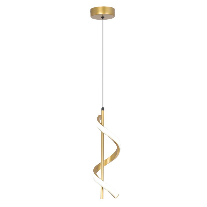 Lustre Pendente Luminária de Teto Led Dourado Decoração Minimalista Moderno para Sala Quarto Cozinha