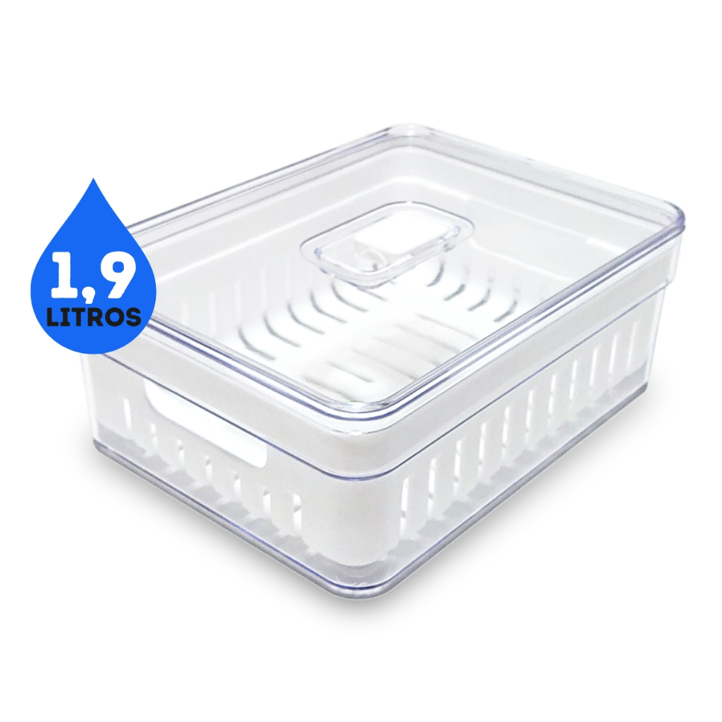 Kit 4 Organizador de geladeira Tampa Multiuso Alimento Verdura e Vegetal